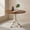 Brown+White, variant on Demi Bonn Wooden Dining Table with Round Tabletop and Curved Trestle Legs, Modern Kitchen Table Furniture for Dining Room, Dinette, Brown+White