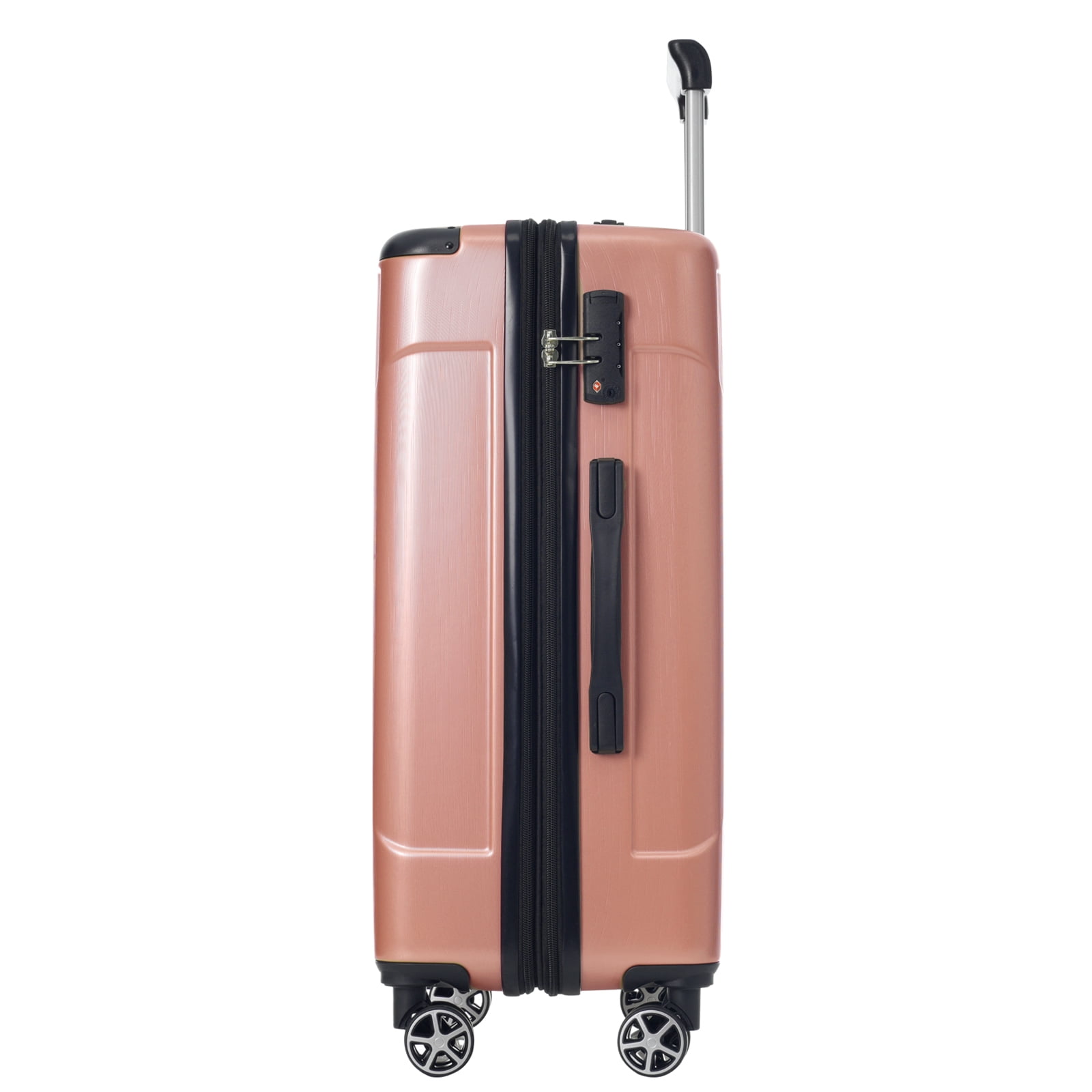 Hardshell Luggage, Lightweight Durable ABS Suitcases with Double Wheels, Expandable 28-inch Checked Travel Luggage(Rose Pink)