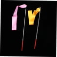 thumbnail image 3 of HINTRMENT 4Pcs Gymnastic Ribbon Stick Rhythmic Art Dance Streamers for Training Sessions in Orange and Pink, 3 of 8