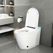 OXYLIFE Smart Bidet Toilet with Heated Seat, Auto Flush, Foot Sensor Flush and Night Light for Bathroom