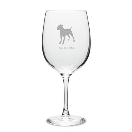 Cane Corso Italiano Deep Etched 19 oz Classic Red Wine Glass