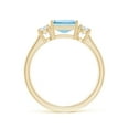 thumbnail image 2 of ANGARA Natural Square 1.35 ct Aquamarine and Diamond Three Stone Ring in 14K Yellow Gold for Women (Size-7mm) | March Birthstone, Anniversary, Jewelry Gift for Women | Natural Aquamarine Ring, 2 of 9