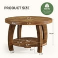 thumbnail image 2 of Tribesigns Table Basse Ronde en Bois Massif, Table Centrale à 2 Niveaux avec Rangement, Assemblage Facile, pour Salon, Brun, 2 of 8