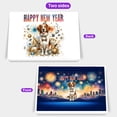 thumbnail image 2 of Happy New Year with Brittany Spaniel Fireworks Holiday Xmas Winter 2025 7x5in Folded Greeting Card Brittany Dog Lover Gifts Idea Single Note Card with Envelope - 00025, 2 of 5