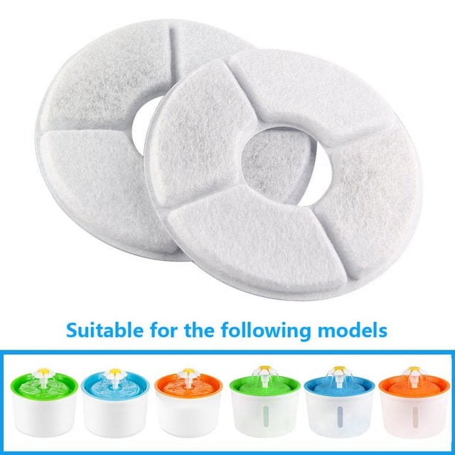X 4PCS Pet Fountain Filters for Automatic Flower Water Dispenser Compatible for Cats and DogsUpgrade Visible Water Level Dogs / Cats Drinking Bowl Water Dispenser with Filter + Flower M
