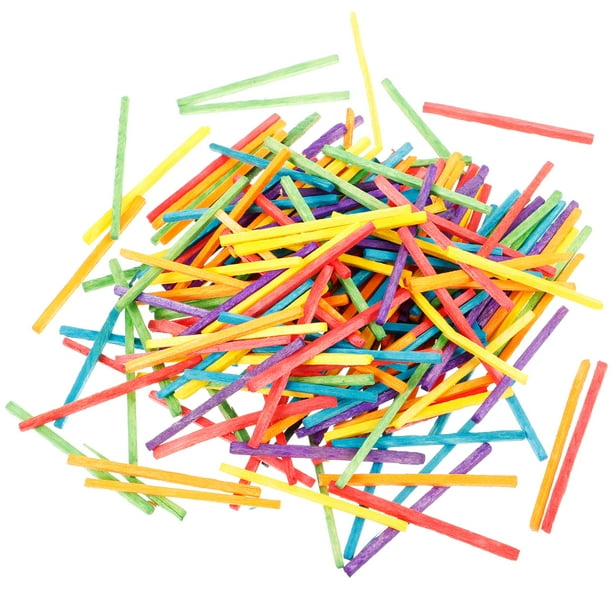 EeaseMX 1000 palitos de madera de colores para manualidades de helado, materiales hechos a mano para niños (amarillo)