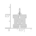 thumbnail image 2 of 12mm 10k White Gold Small Block Letter Name Personalized Monogram Initial M Charm Pendant Necklace for Women, 2 of 2
