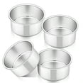 thumbnail image 2 of Cake Pan Set of 4 Stainless Steel Baking Round Cake Pans Tins Bakeware for Birthday Wedding Leak-proof and Easy Clean Mirror Finish and Easy Releasing 4 Inch, 2 of 8