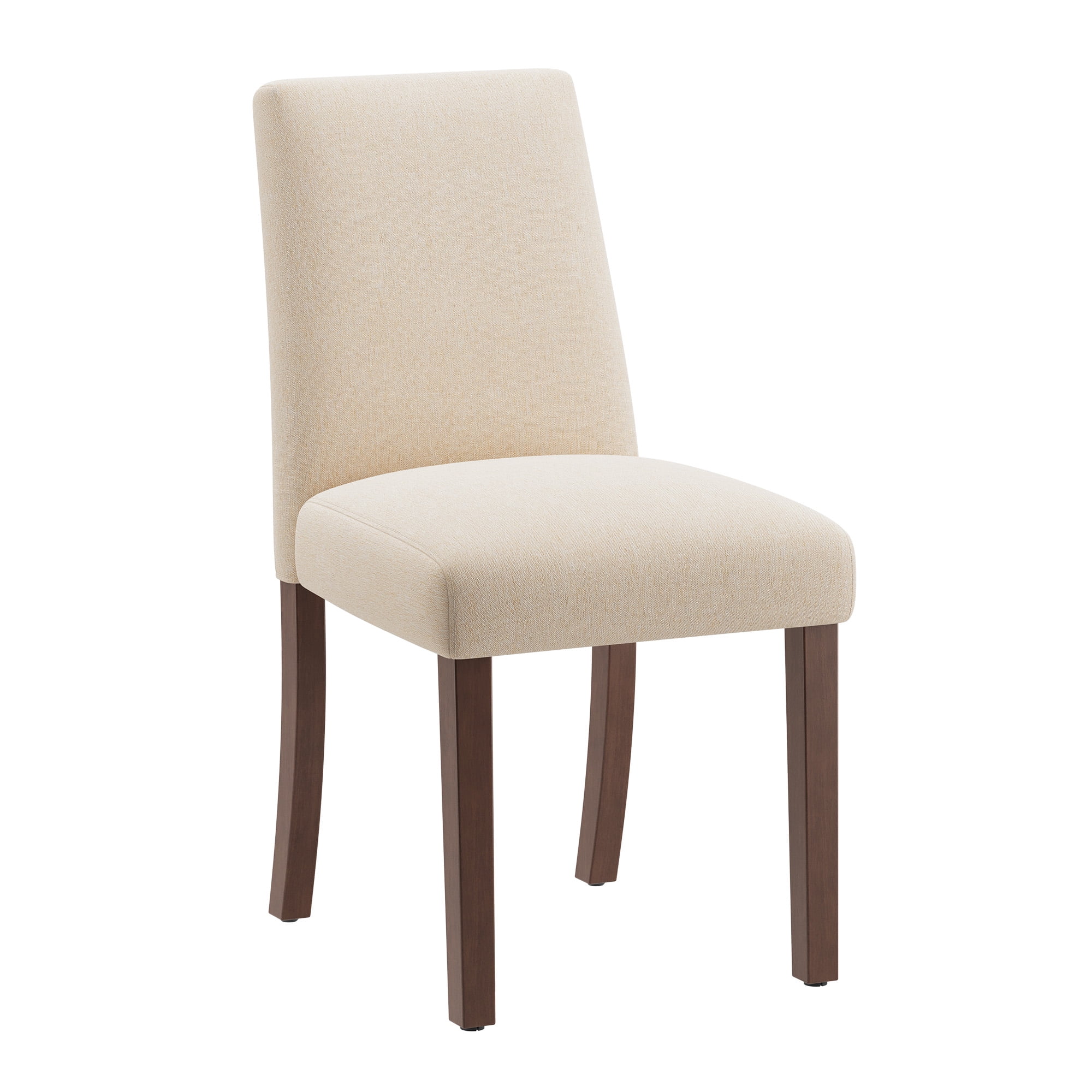 EOP Upholstered Dining Chairs Set of 2, Linen Fabric Dining Side Chairs, Farmhouse Dining Room Chairs, Stylish Kitchen Chairs with Solid Wood Legs and Padded Seat, Beige