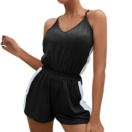 

Women Summer Sexy Sleeveless V Neck Halter T Shirt Vest Suit Pajamas Lacing Shorts