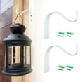 thumbnail image 2 of Iron Wall Hooks for Hanging Plant Lanterns, 2 Pcs Plant Hanger Fence Metal Bracket for Bird Feeders, Wind Chimes, Mason Jar Sconces, Light Outdoor Indoor Rustic Home Decor, 4.5x3.54 Inch, White, 2 of 7
