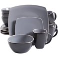 thumbnail image 4 of Gibson Home Soho Lounge 16 Piece Square Stoneware Dinnerware Set, Black & Grey, 4 of 7