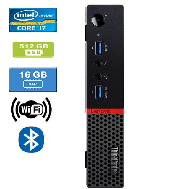 Remis à Neuf : LENOVO M900 Mini Intel Core i7-6700T 2,80 GHz, 16 Go, 512 Go SSD, Win 10 Pro