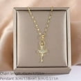thumbnail image 4 of GKNET Women's Fashion Delicate Jewelry Cubic Zircon Gold Ballet dancer Pendant Necklace 1PC, 4 of 6