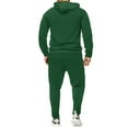 thumbnail image 4 of Fgvctg Sweatsuits Men 2 Piece Outfit Winter Lounge Sets Travel Sweatsuit Comfy Jogger Sweatpants Oversized Sweatshirt Tracksuits with Pockets Green XL, 4 of 5