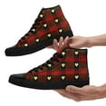 thumbnail image 4 of Coolcustomize Women's High-Top Lace-Up Sneakers - Scottish Tartan Heart Print, Breathable Fabric Upper & Rubber Sole, Round Toe Comfort for Casual Street Style, Casual Attire, Ladies Casual Boots, 4 of 10