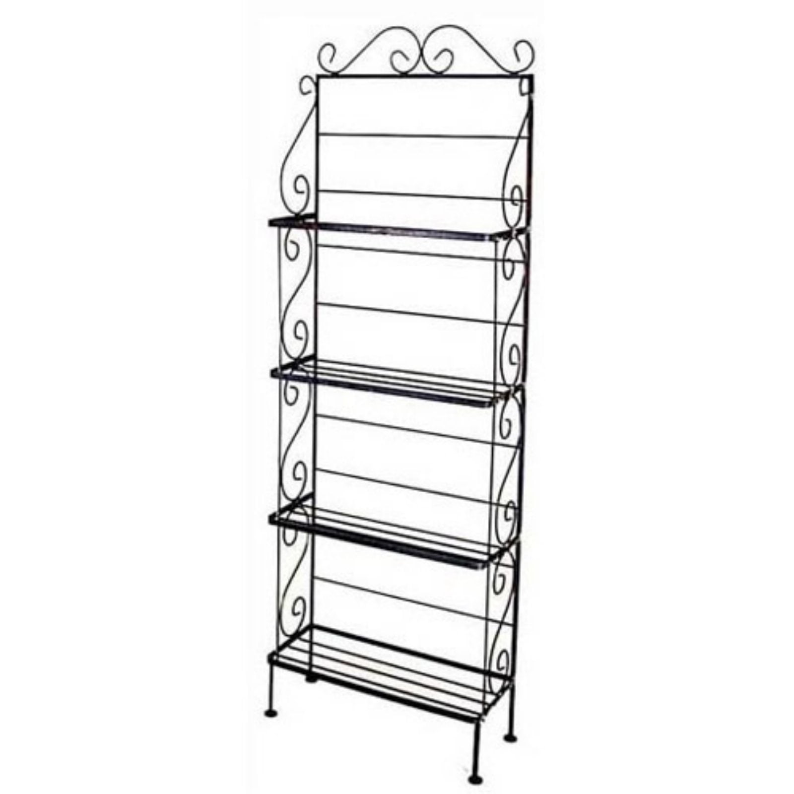 4 Shelf Small Scrolls Bakers Rack