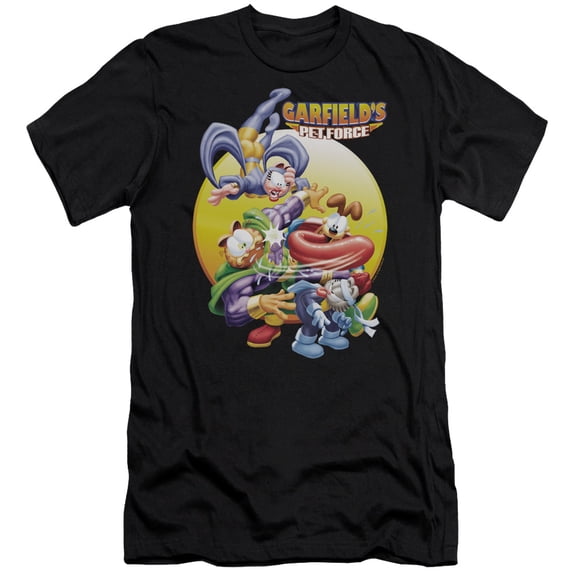 Garfield Tongue Of Doom S/S Adult 30/1 T-Shirt Black