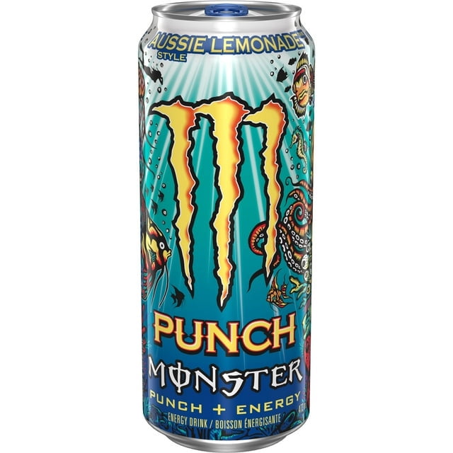 Monster Punch + Energy Aussie Style Lemonade 160mg Caffeine 24 Count 473mL IMPORTED FROM CANADA