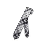 Vesuvio Napoli Narrow NeckTie Skinny Black Gray White PLAID Men's 2.5" Neck Tie