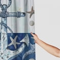 thumbnail image 3 of Orinice  Nautical Anchor Shower Curtain Boat Sea Ocean Adventure Theme Print Navy Blue Waterproof Fabric Bathroom Curtain Set 69x72, 3 of 7