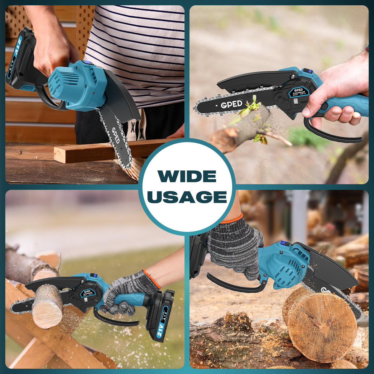 Gped Mini Cordless Chainsaw, 6-Inch, 21V photo 7