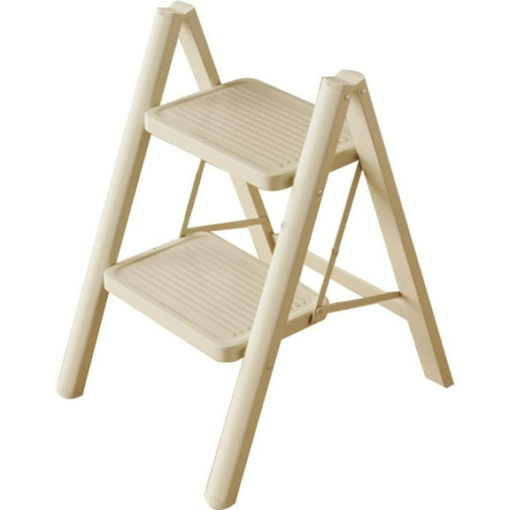 2-Step Ladder, Aluminum Lightweight Folding 2-Step Footrest with Non slip Wide Pedal, Suitable for Home, Kitchen, Office, and Household Portable Ladder, No Installation, Easy Storage
