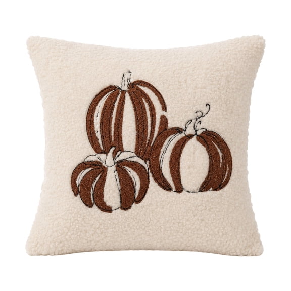 Single Polyester Printed Pumpkin Pillow Cover 17.72×17.72 Inch Square Cushion Cover for Thanksgiving Living Room Sofa Household Decoration