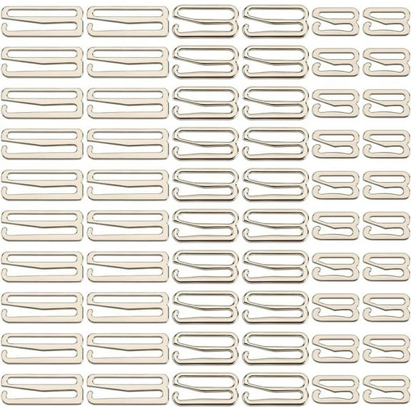 60Pcs 3 Sizes Metal Bra Strap Hooks Alloy Swimsuit Clips Replacement Adjustable Slide Hook Clasp for Bathing Suit Tops Lingerie Bikini Halter Dress Sewing Platinum 24mm 19mm 11mm