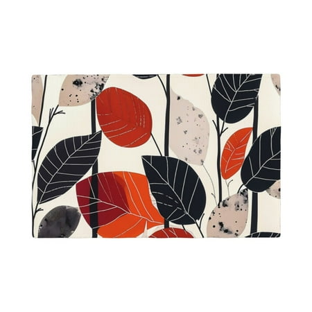 

Placemats Set of 4 Modern Abstract Leaf Pattern Place mats for Dining Table Indoor/Outdoor Cute Heat Resistant Washable Table Mats(18 x 12 )