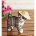 thumbnail image 2 of Plow & Hearth Holiday Kitten Statue with Hat and Scarf - Gray, 2 of 6