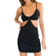 thumbnail image 3 of Txlixc Vestido de tirantes de color liso para mujer, falda adelgazante con cintura hueca y cuello bajo Txlixc  Sexy, 3 of 6