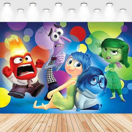 5 X3ft Inside Out Cartoon Birthday Party Decorations Supplies Masks Party Photography Backdrop Photo Decor Banner Kids Boys Baby Shower Photography Backdrop