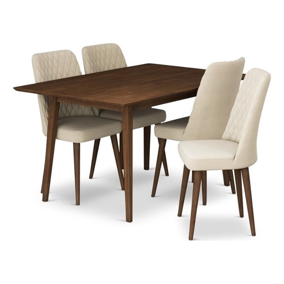 Adler Mid Century Modern 5 Piece Dining Room Furniture Set
