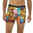 thumbnail image 2 of Cauagu Colorful Giraffes with Drinks Print Men's Boxer Briefs, Funny & Cute Underwear Elastic Waistband Briefs Ideal Gift for Men,1-Pack, 2 of 7