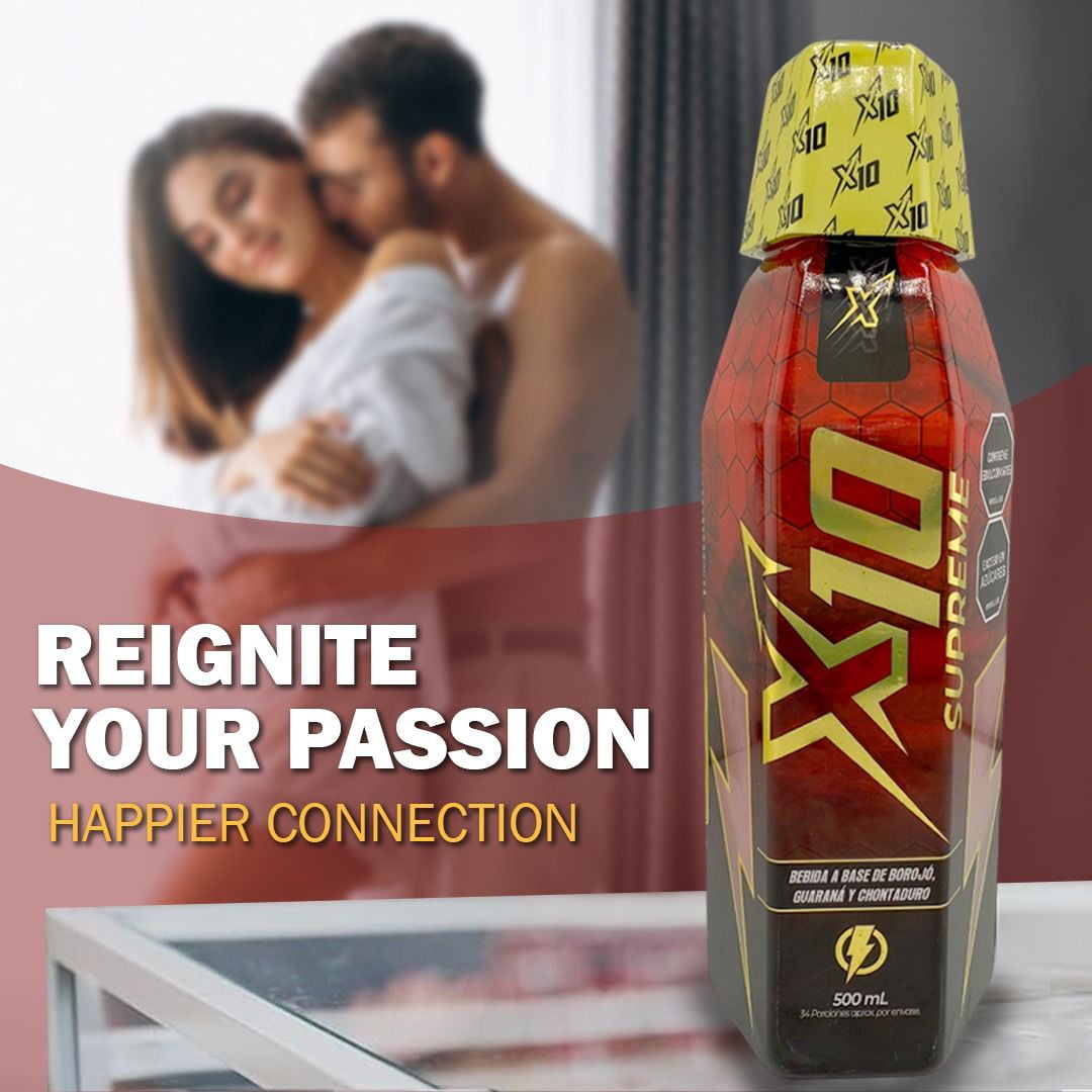 Supreme X10 Natural Energy Drink – 500ml | Boost Power & Stamina | Cherry Flavor with Borojo, Chontaduro & Guarana