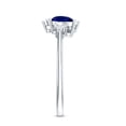 thumbnail image 3 of Rosec Jewels Lab Grown Blue Sapphire 2 Stone Engagement Ring (AAAA Grade) - Blue Sapphire Diamond Ring, with Jewelry Box, 925 Sterling Silver, US 4.00, 3 of 8