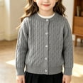 thumbnail image 5 of Baby Girl Cardigan Long Sleeve Button up Sweater Toddler Girl Fall Outfits Cable Knit Fisherman Cardigan Sweater Bolero Shrug, 5 of 5