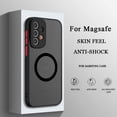thumbnail image 2 of Luxury Matte For Magsafe Case For Samsung Galaxy S8 S9 S10 Plus S20 FE S21 S22 Plus S23 S24 Ultra Magnetic Wireless Charge Cover Black For S8 Plus, 2 of 6