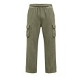 thumbnail image 6 of sdhkgrrt Men Plus Size Corduroy Cargo Pants Loose Fit Ribbed Casual Solid Long Track Trousers Outdoor Athletic Breathable Hiking Pants, Army Green S, 6 of 9