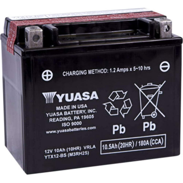  YUASA YTX12-BS Battery 12 VOLT 10Ah LX150/GTS300 (583158)