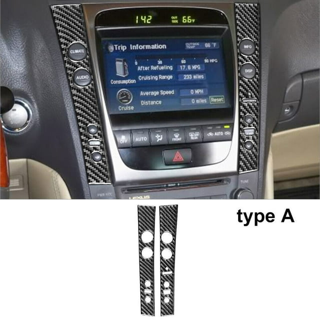 Real Bright Soft Car Interior Carbon Fiber Sticker Decoration2Pcs Carbon Fiber Interior Central Console Side Cover For Lexus GS 2006-11Auto Car Protection Interior Accessories