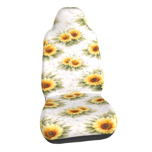 Sunflower Floral Car Seat Covers Stretch Car Seat Protectors Universal Fit