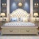 thumbnail image 3 of American Solid Wood Bed Double Wardrobe Dressing Table Bedroom Furniture Set Modern Simple Leather Bedside European Style Bed My Lux Decor Round, 3 of 14