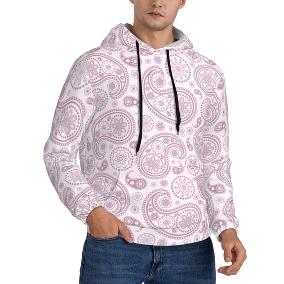 Hoodies for Men - Mauve Paisley Long Sleeve Comfrt Men'S Fashion Hoodies & Sweatshirts, Sweatshirts for Men Hoodies Pullover Clothing Clothes with Pouch