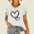 thumbnail image 2 of Timegard Top for Women Ruffle Short Sleeve Round Neck Valentine's Day Print Comfy Tee Shirts Summer Fashion, 2 of 3