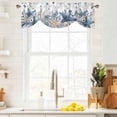 thumbnail image 4 of Ocean Tie Up Valances Curtain, Adjustable Kitchen Blue Beige Starfish Shells Eucalyptus Leaves Flowers Valances for Windows Decor, Rod Pocket Short Curtains Set for Bedroom/Bathroom, 42"x12", 4 of 9