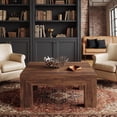 thumbnail image 2 of Fnova 39.4" Square Coffee Table, Farmhouse Wood Accent Center Cocktail Table with Sturdy Wooden Legs for Living Room, Easy Assembly, 2 of 16