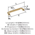 thumbnail image 5 of Amerock Collet 5-1/16 inch (128mm) Center-to-Center Champagne Bronze Cabinet Pull, 5 of 6