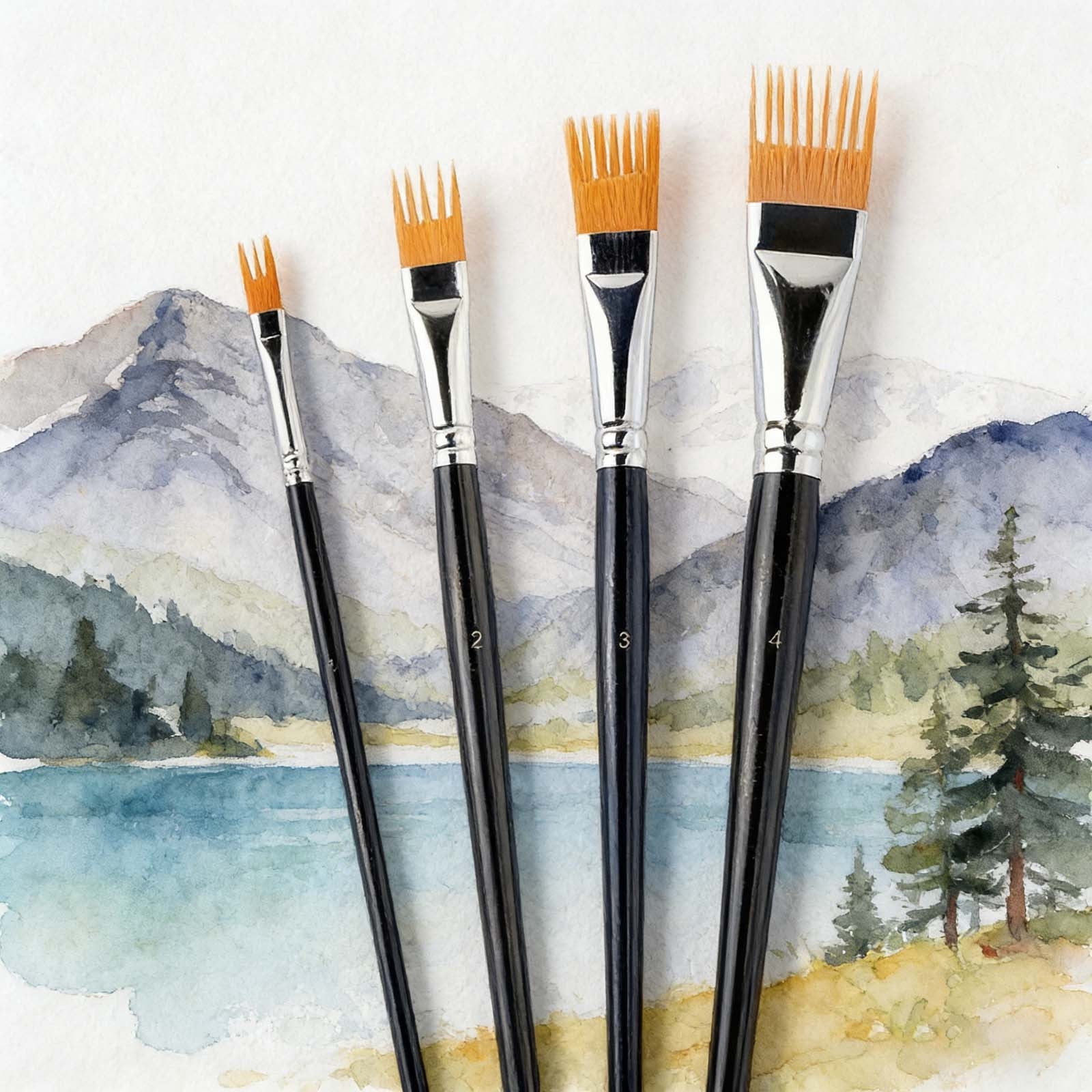 Comb Artist Brush Set, Rake Brushes for Painting with Wood Handle, Paintbrush for Acrylic Paint, Textured Art Paintbrush Set for Greeting Cards and Crafts 24 Pcs